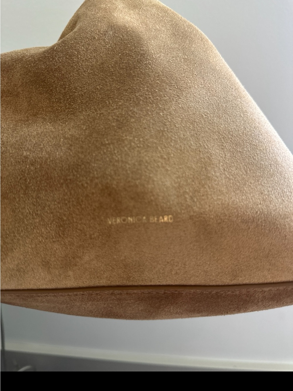 Veronica Beard Swing Clutch Tan Suede Bracelet-Closure Handbag - Picture 6 of 6